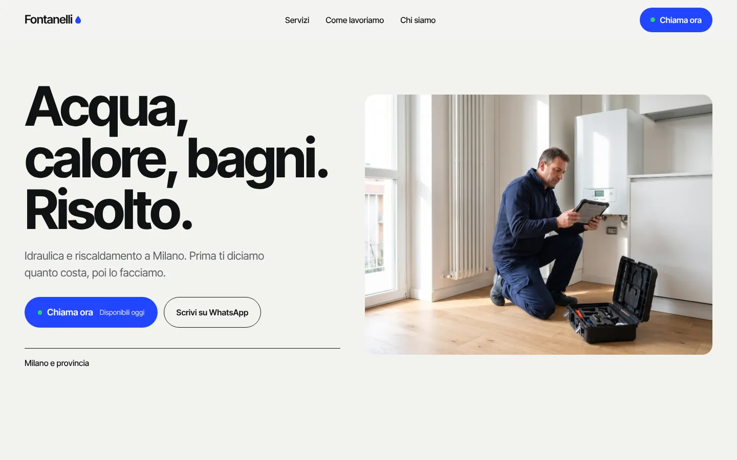The Fontanelli website on a computer